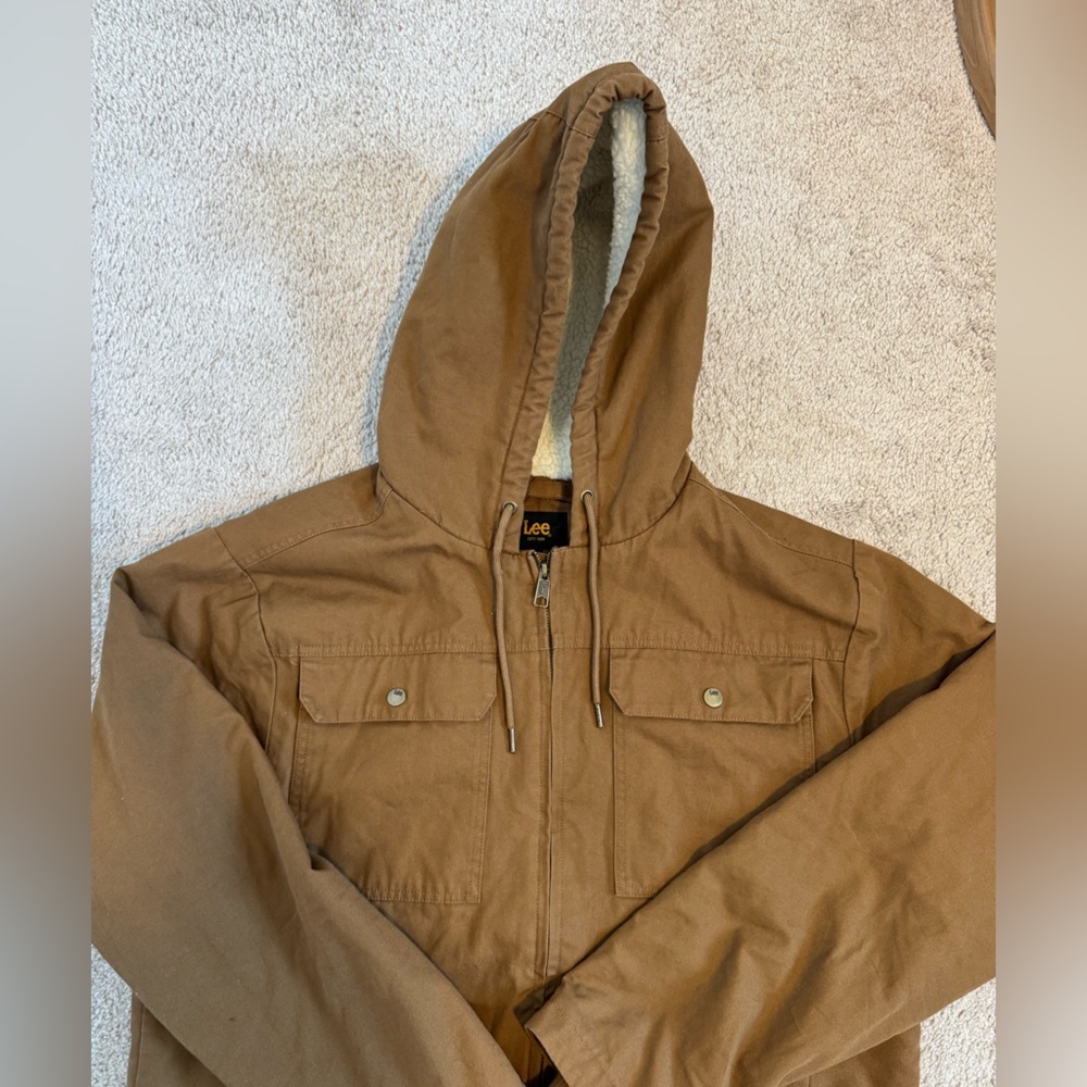 Lee Men’s Brown Sherpa Jacket Size Medium - Picture 2 of 12